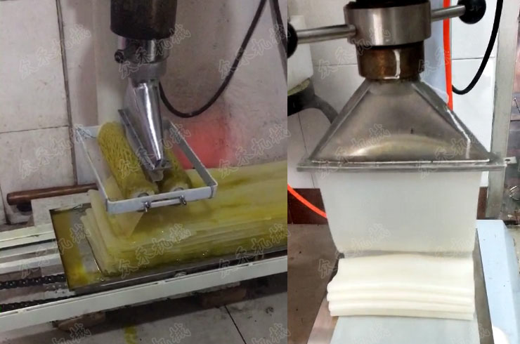 40型立式搟面皮機(jī)用戶加工現(xiàn)場(chǎng)